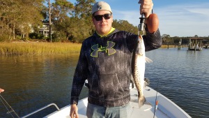 Matt Kenter with a 19 inch seatrout. Matt caught a bunch one small ones before landing this big one.