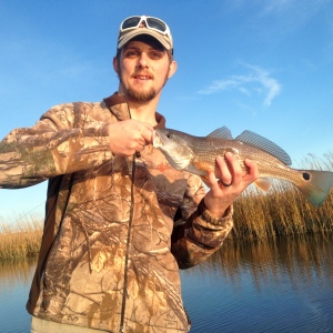 Tyler Shackelford with a nice schoolie redfish!