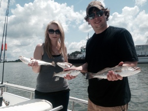 Alyssa and Chris Wolfe enjoying some seatrout fishing!