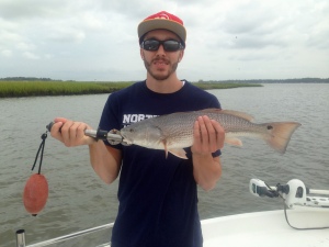 Jesse Volpe with a nice redfish! Jesse catching some reds!