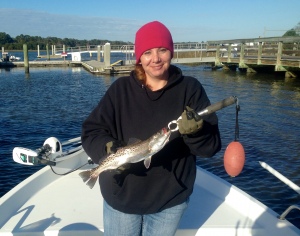 Catherine Gonzales with a nice seatrout!