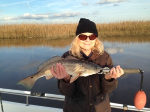 Cathy with a nice red!