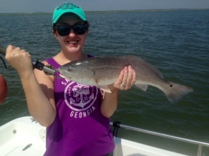 Ali Moffat with a nice redfish! Newly weds catching some nice reds & sea trout after Irma.