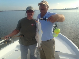 Angela and Mark with a nice seatrout!