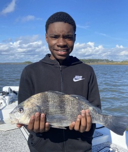 Makel with a nice black drum.  Makel caught & released a over sized reds!