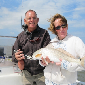 Capt. Jack & his sister Jane Delaney with a red.