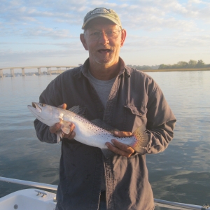 David Meyers with a Back River sea trout.